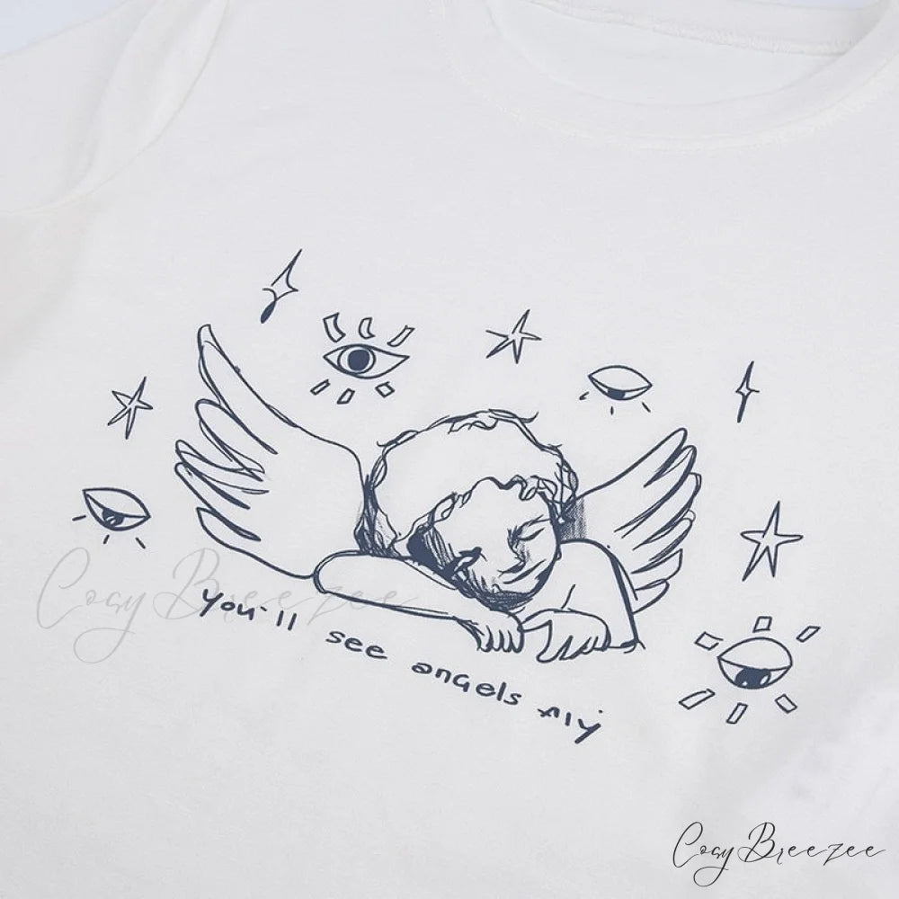 Angles Graphic Stylish White Tee