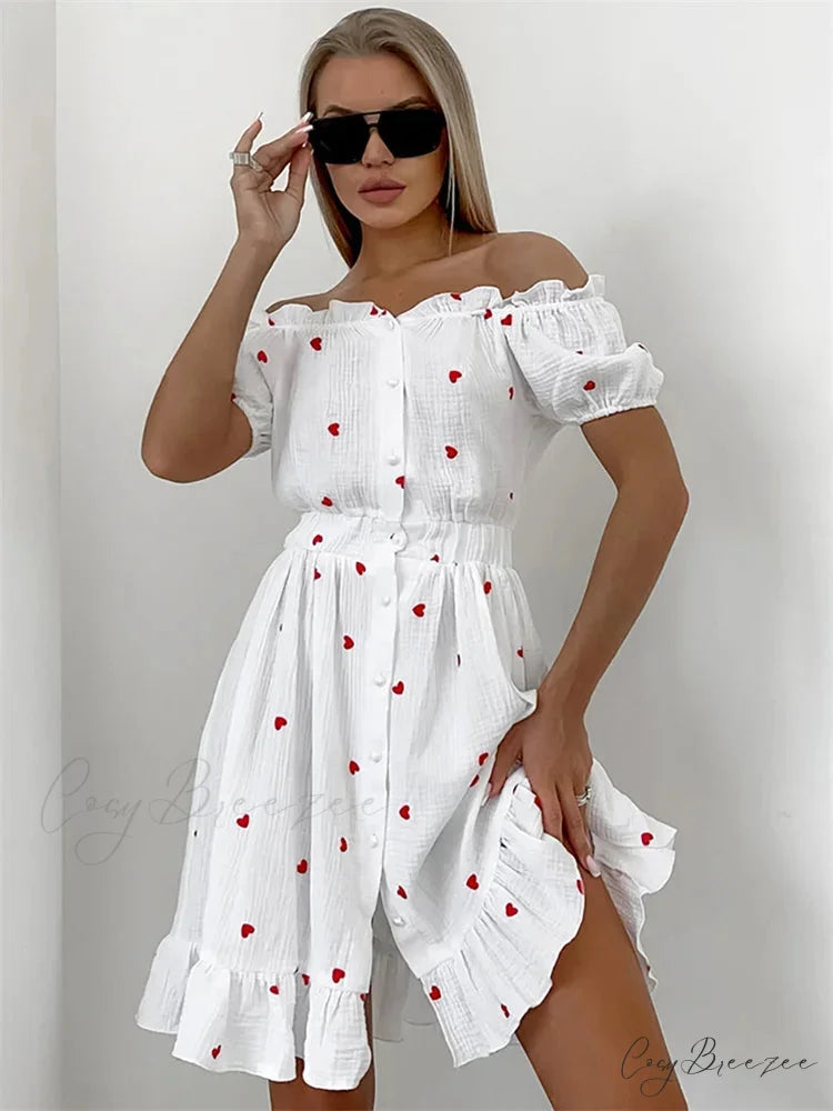 ANIA Elegant MINI DRESS White / S