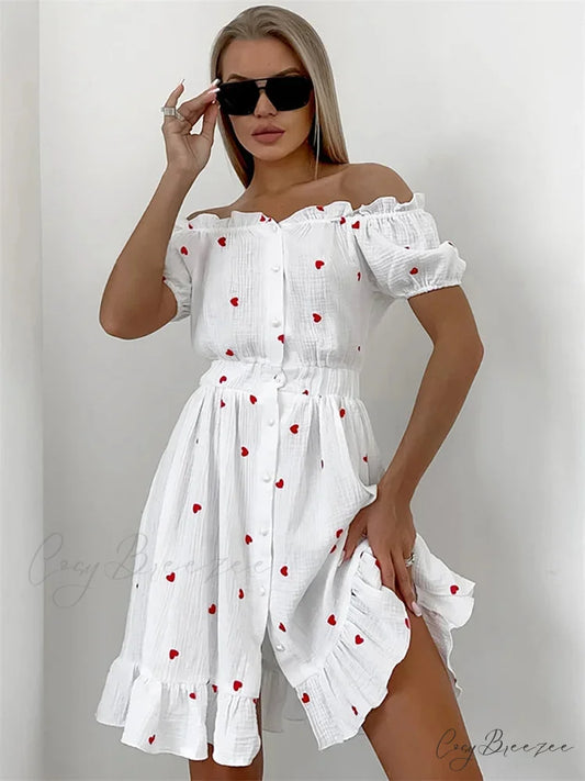 ANIA Elegant MINI DRESS White / S