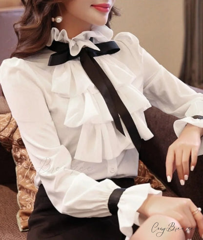 ANILA RUFFLES TOP XS / White