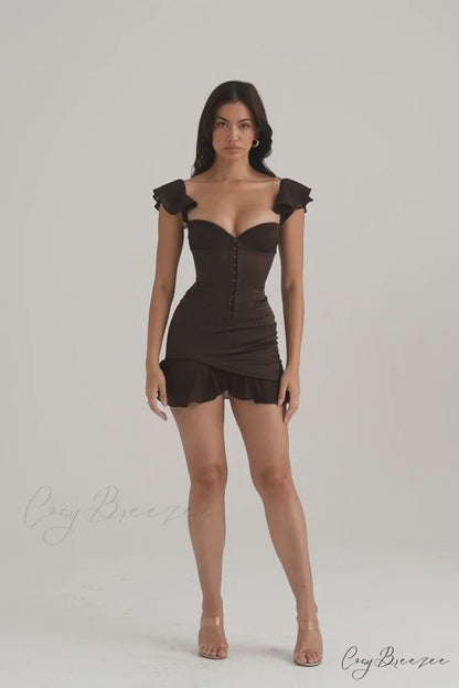 Anissa Satin Bodycon Charming Corset Mini Dress