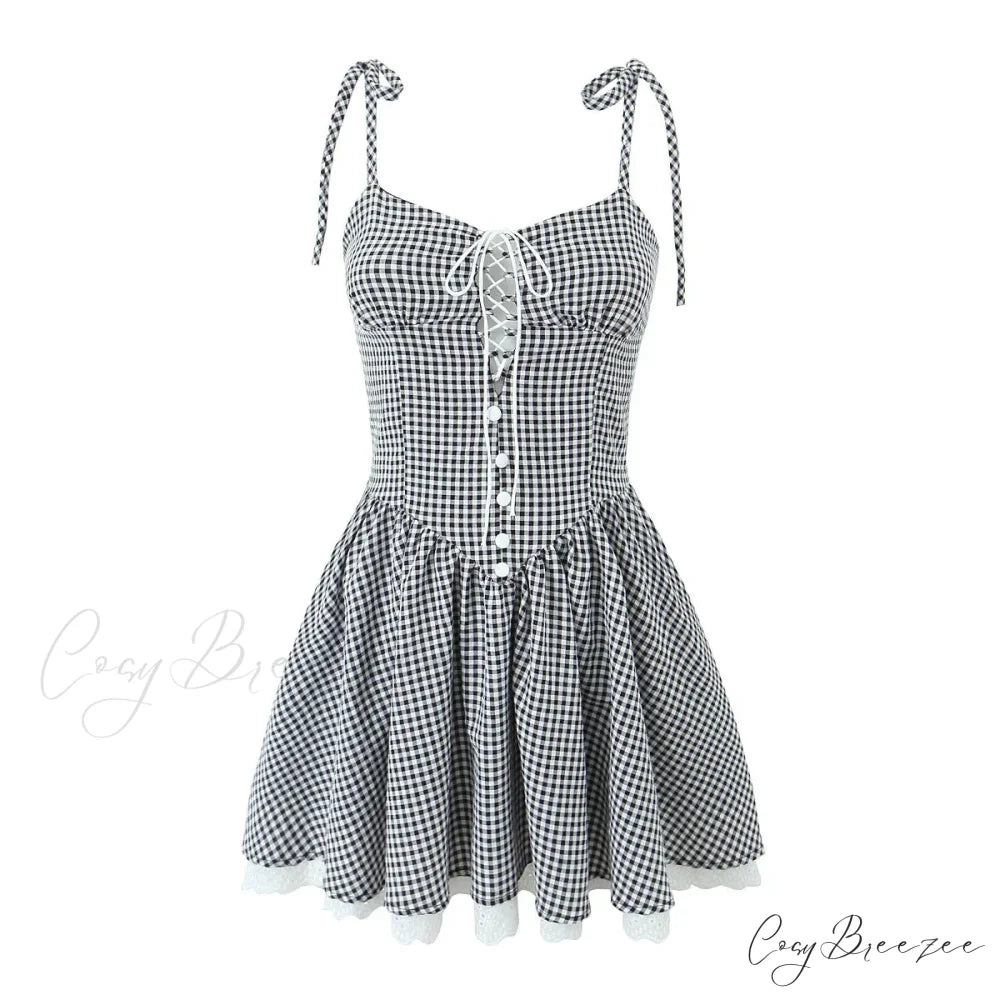 ANKA Elegant MINI DRESS Blue -white / L