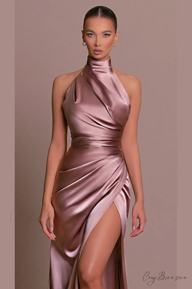 Anna Backless High Charming Spilt Maxi Dress