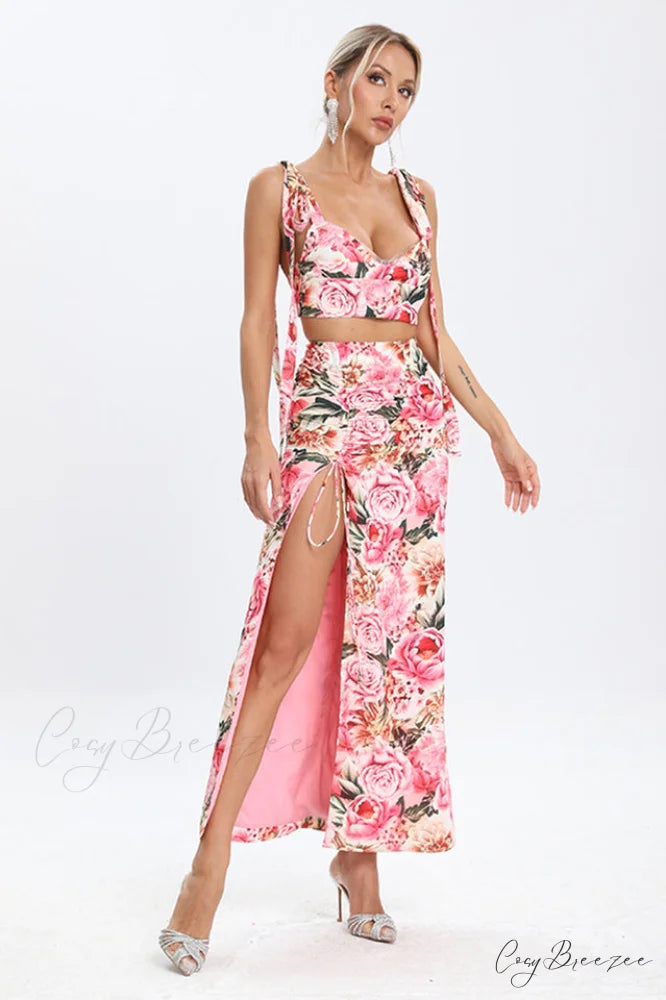 Annabella Floral Stylish Two Piece Set