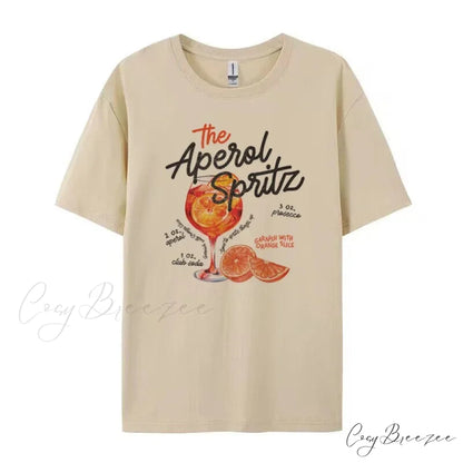 Aperol Spritz Retro Charming Cocktail Graphic Tees Khaki / XXL