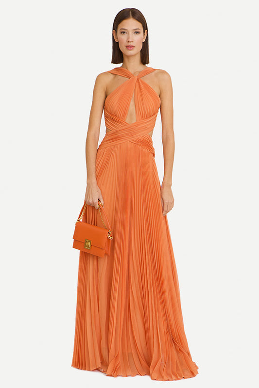 Arabella Chiffon Graceful Backless Maxi Dress