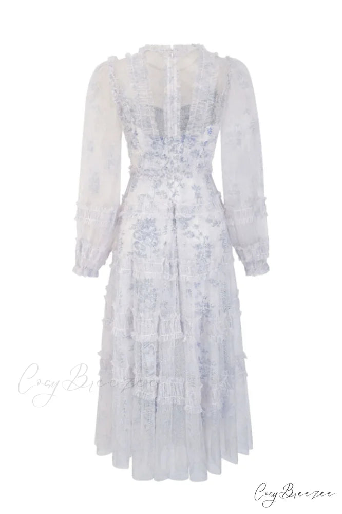 Araceli Long Stylish Sleeve Midi Dress