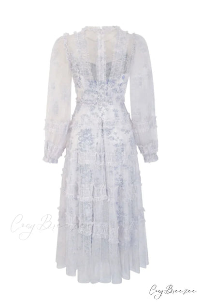 Araceli Long Stylish Sleeve Midi Dress