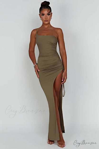 Aria One Stylish Shoulder Gown S / Khaki