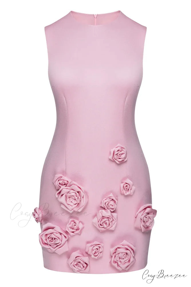 Ariana 3D Graceful Floral Mini Dress