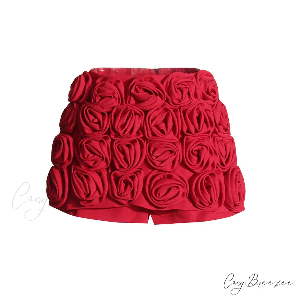 ARIANNA Elegant SHORTS Red / S
