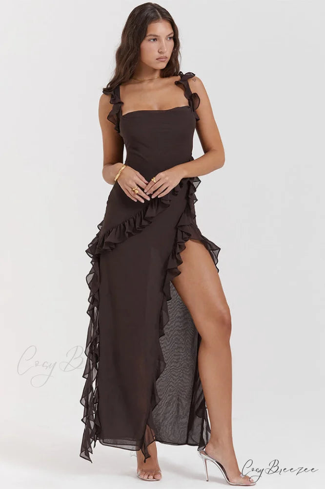 Ariel Cherry Stylish Pleated Maxi Dress