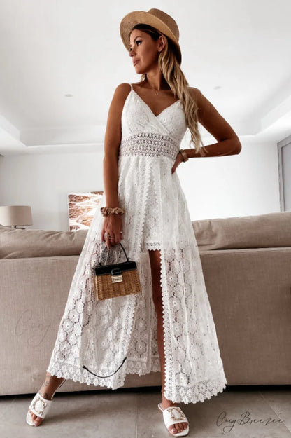 Ariya Lace Stylish Up Playsuit S / White