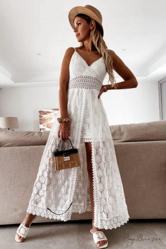 Ariya Lace Stylish Up Playsuit S / White