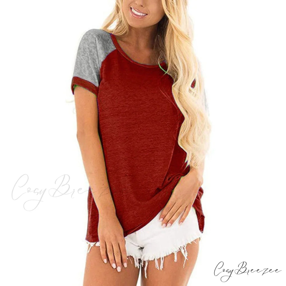 Arm Casual T-Shirts Brief for Women Wine Red / S