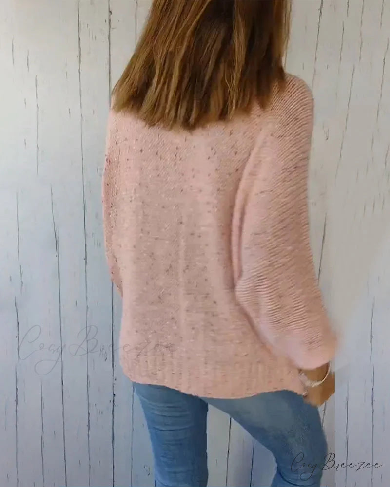 Arm Casual Three-Quarter Pullover