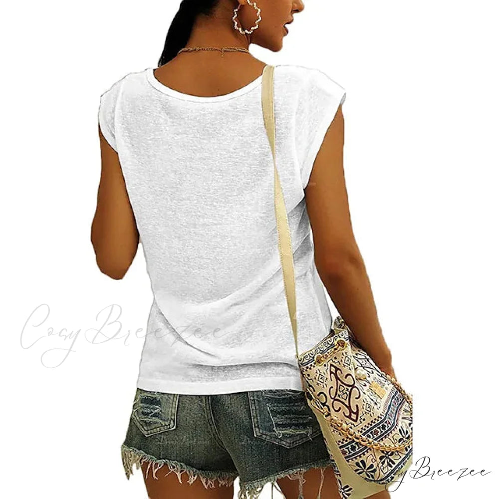 Arm Casual Women’s Cap Tank Loose Fit Top White / S