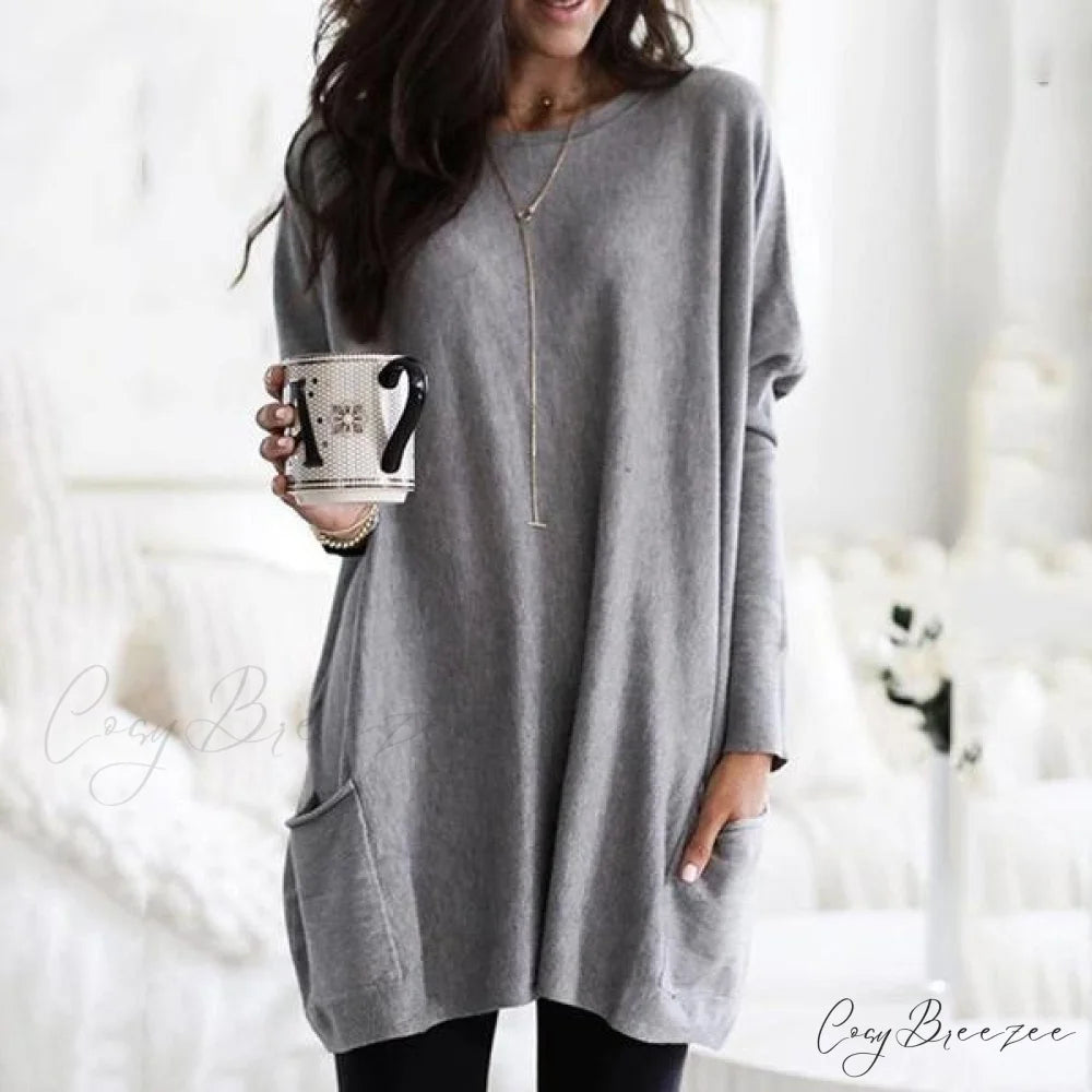 Arm Long Casual with Women’s Top Pocket Gray / S