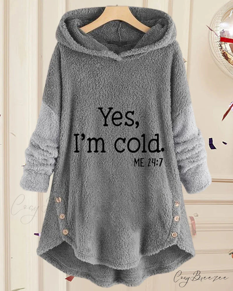 Arm Long Hoodie Top Tunic Casual with Print
