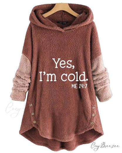 Arm Long Hoodie Top Tunic Casual with Print Red / S