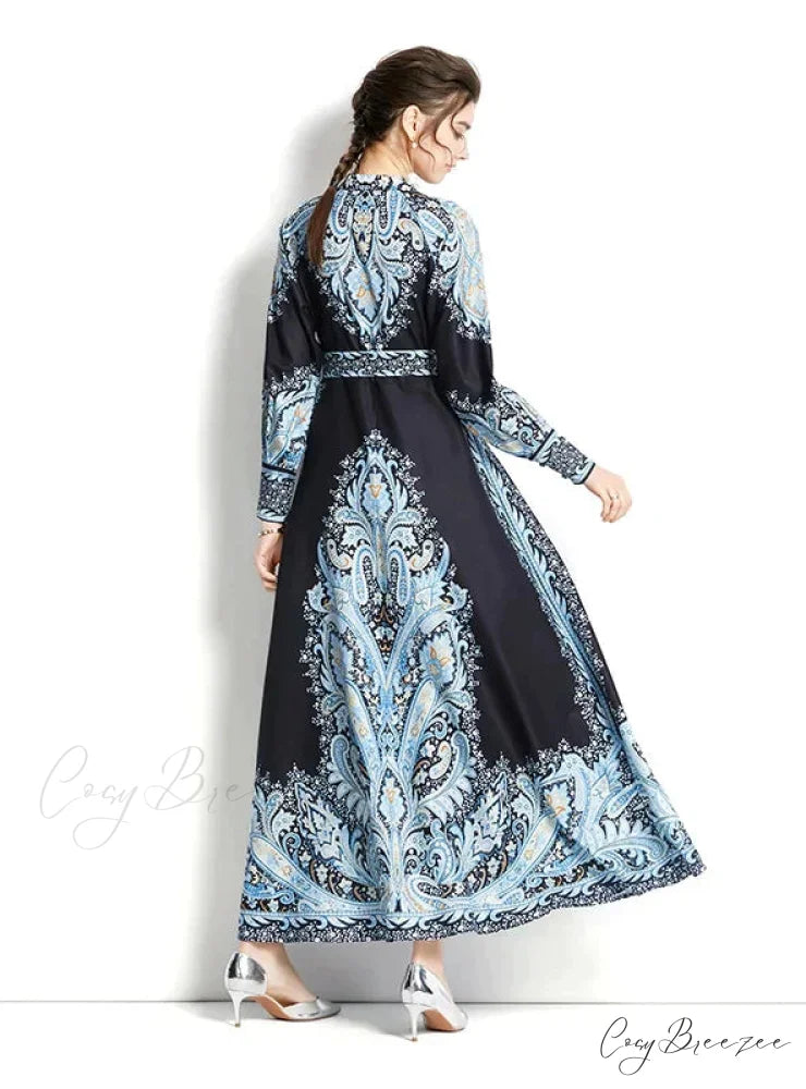 Arm Long Patterned with Gown Belt S / white