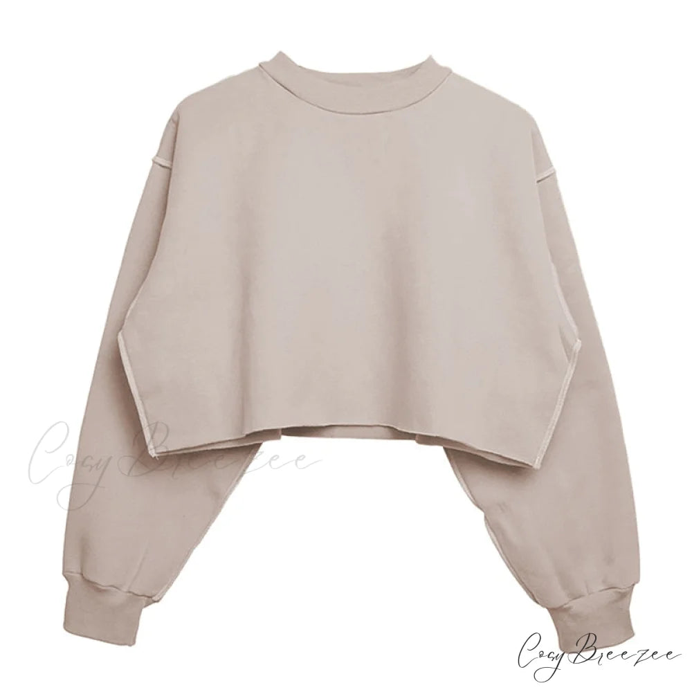 Arm Loose Hoodie Oversized Size Crop Fit - Long Cotton Harajuku - Streetwear Casual - Plus - Women’s Pullover Ropa