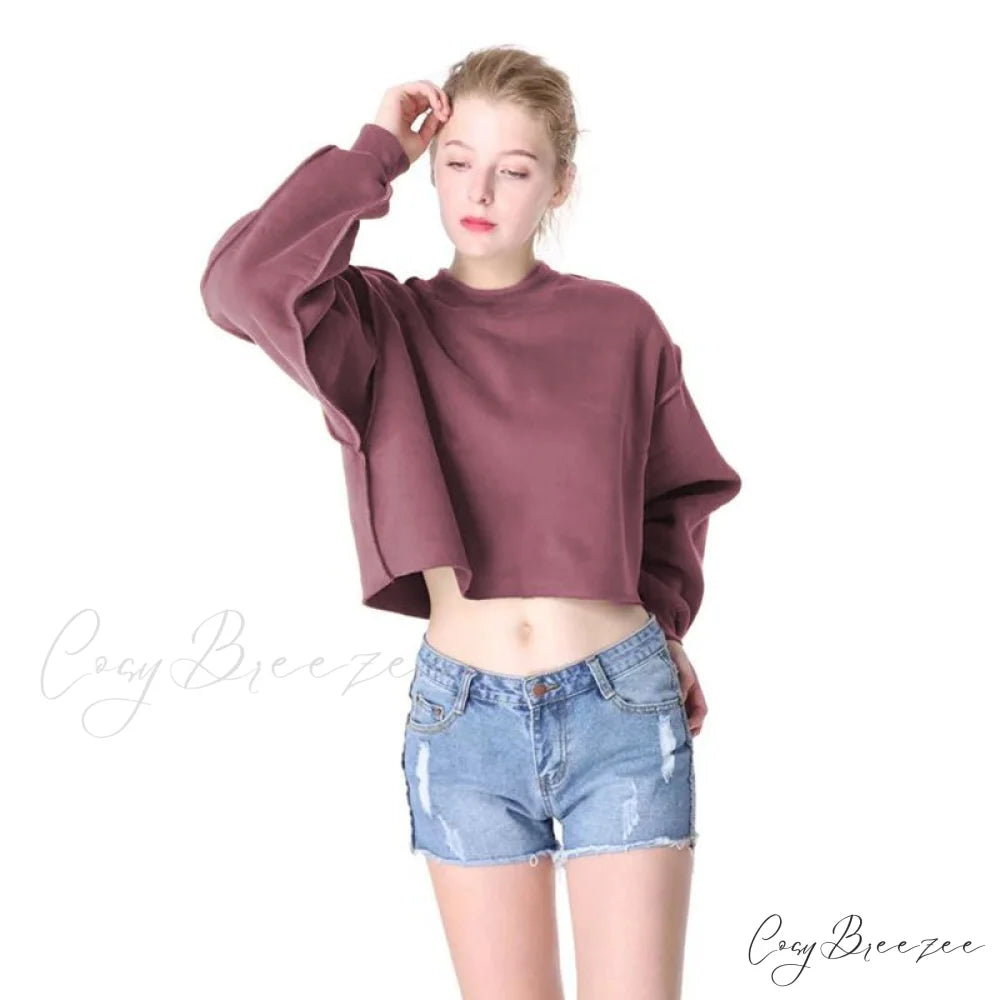 Arm Loose Hoodie Oversized Size Crop Fit - Long Cotton Harajuku - Streetwear Casual - Plus - Women’s Pullover Ropa