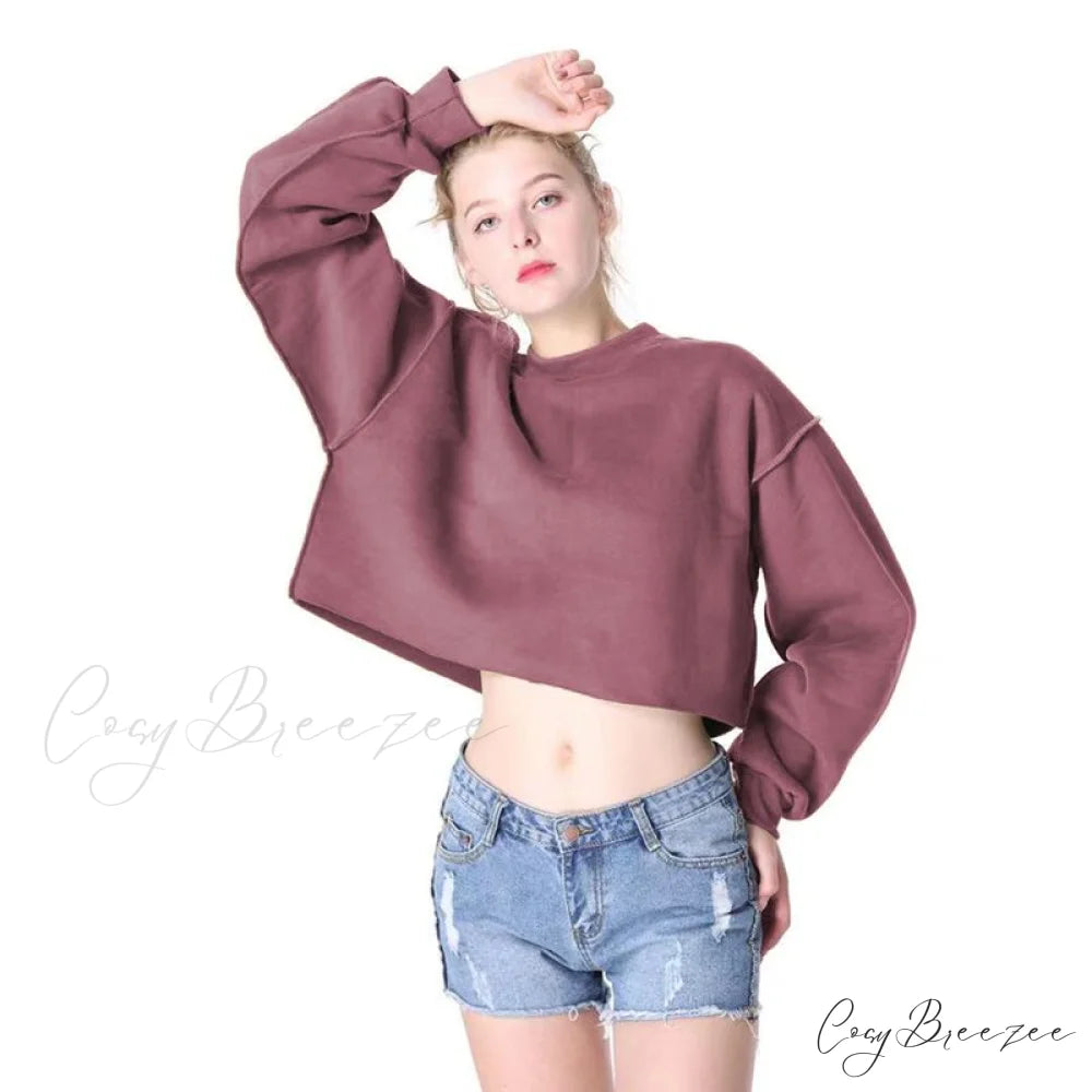 Arm Loose Hoodie Oversized Size Crop Fit - Long Cotton Harajuku - Streetwear Casual - Plus - Women’s Pullover Ropa