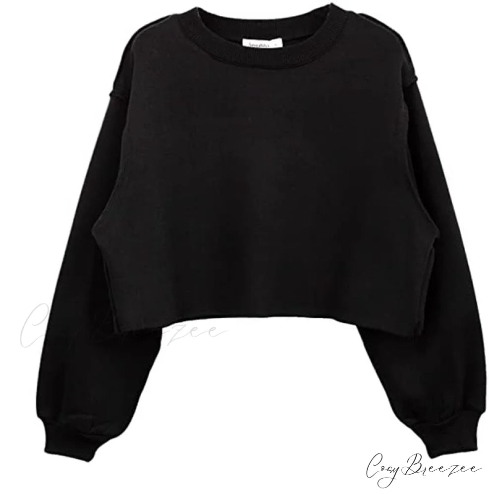 Arm Loose Hoodie Oversized Size Crop Fit - Long Cotton Harajuku - Streetwear Casual - Plus - Women’s Pullover Ropa