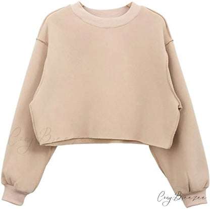 Arm Loose Hoodie Oversized Size Crop Fit - Long Cotton Harajuku - Streetwear Casual - Plus - Women’s Pullover Ropa