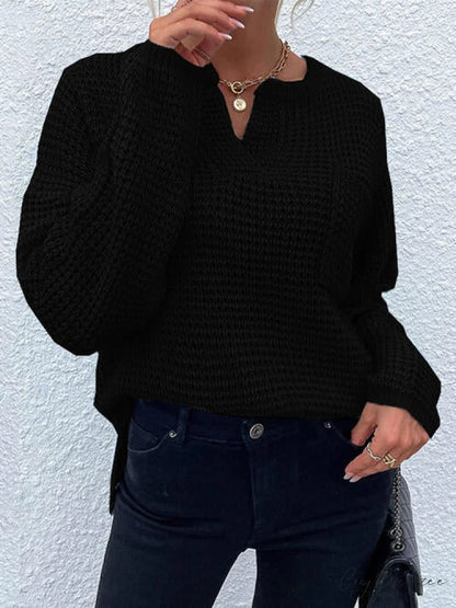 Arm Notched with Long Sweater Detail Black / S