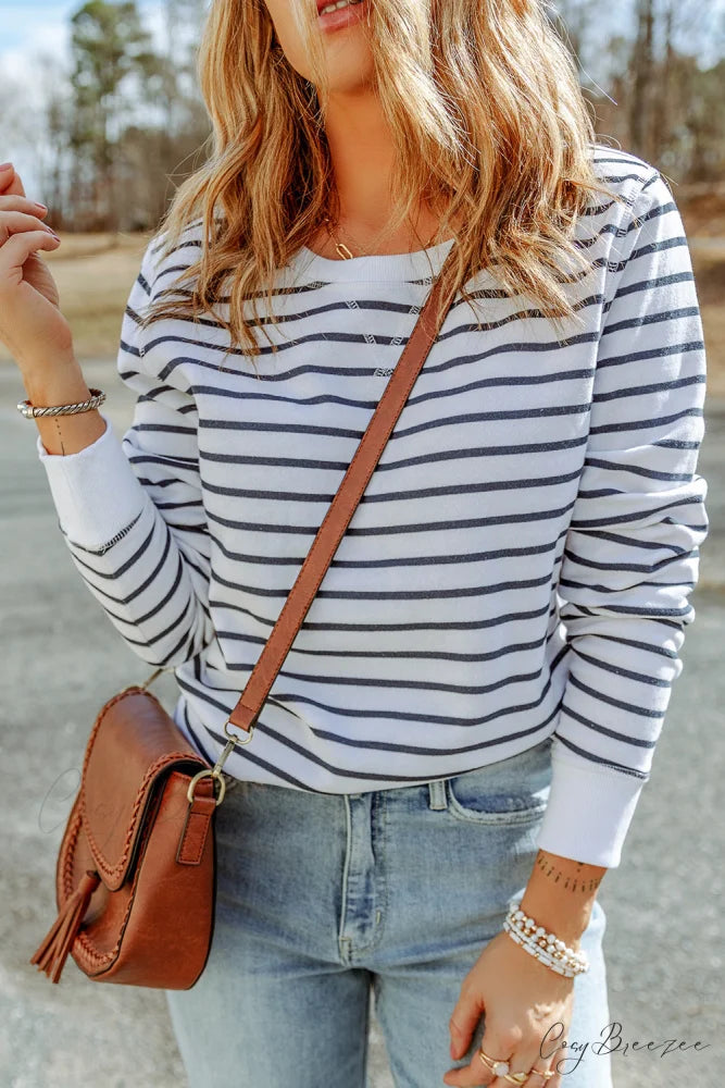 Arm Striped Long Top Dark Gray / S