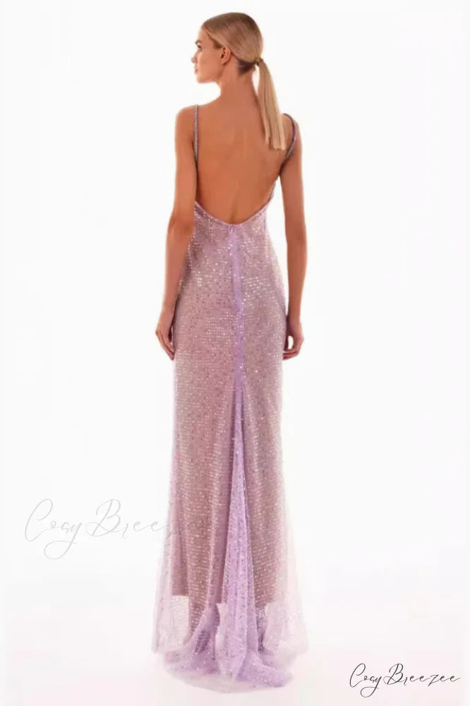 Artemesia Sequin Stylish Backless Maxi Dress