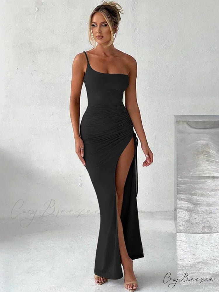 ARYA Elegant MAXI DRESS Black / S