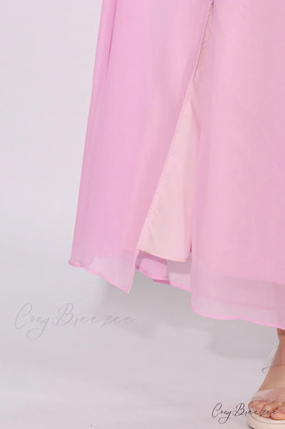 Ascella Flower Stylish Shoulder Maxi Dress