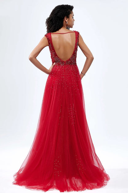 Asheville Embellished Graceful Backless Maxi Dress