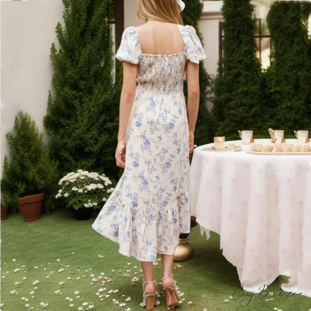 ASPEN Elegant MIDI DRESS Blue / L