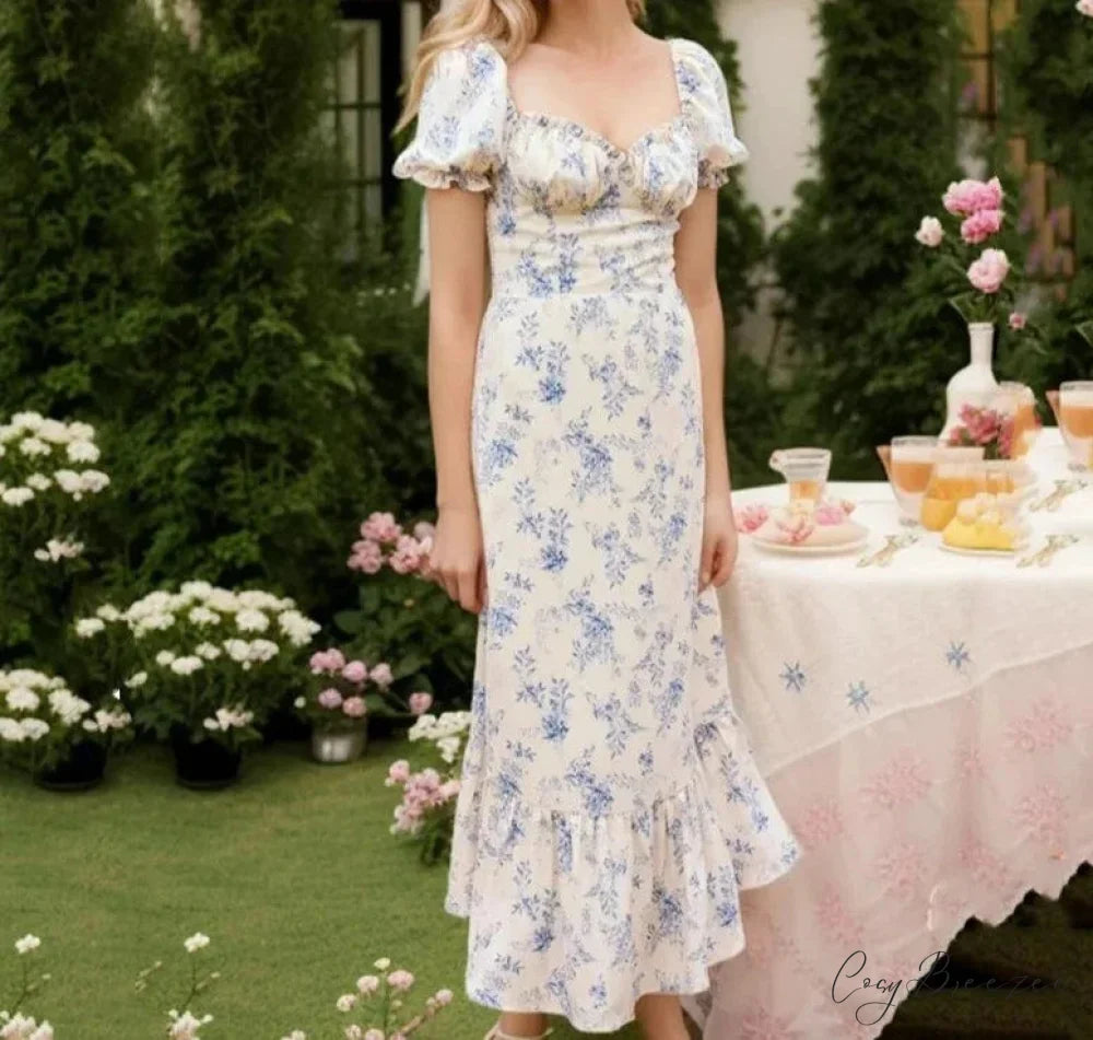 ASPEN Elegant MIDI DRESS Blue / S