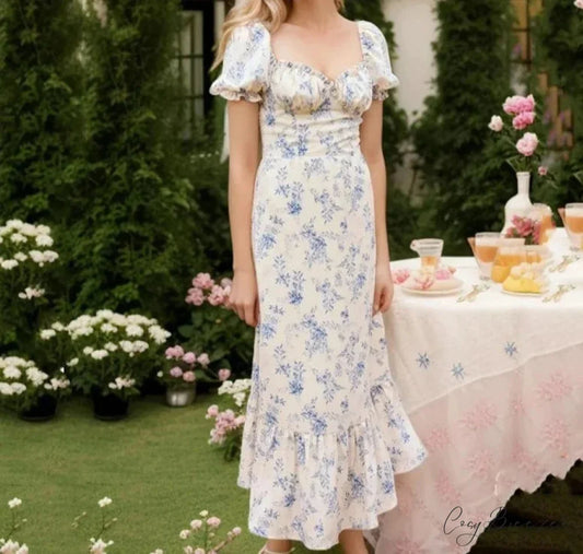 ASPEN Elegant MIDI DRESS Blue / S