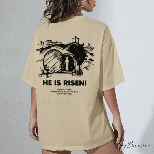 Aster Back Print Tee Khaki / S t-shirt-250223