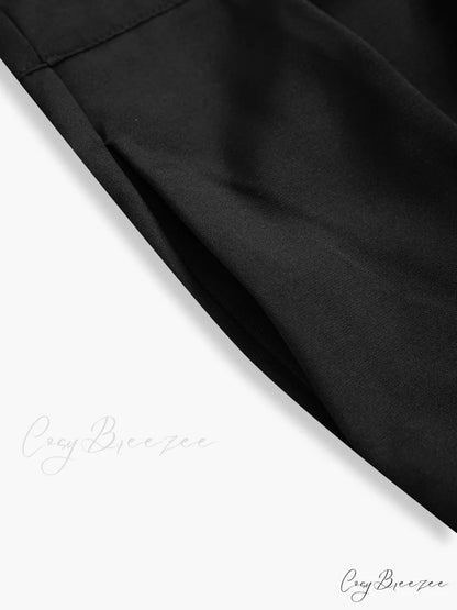 Asymmetric Buttoned Wide Trendy Leg Dress Pants