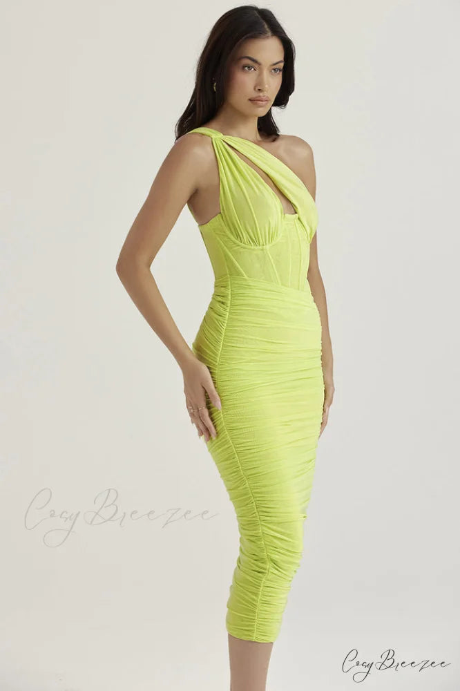 Asymmetric Cutout Stylish Midi Dress