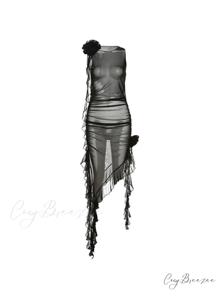 Asymmetric Distressed Knitted Trendy Two Piece Set