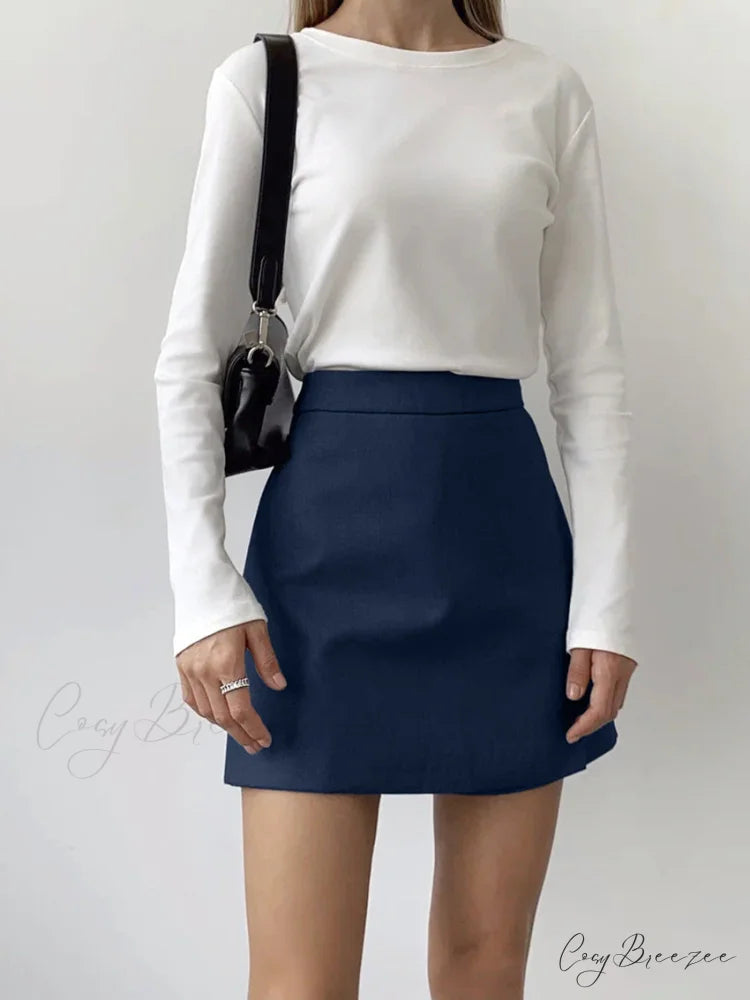 Asymmetric Layered Graceful Split Mini Skirt