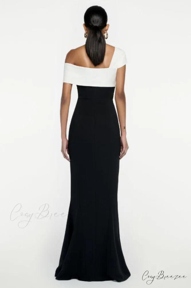 Asymmetric Off Stylish Shoulder Maxi Dress