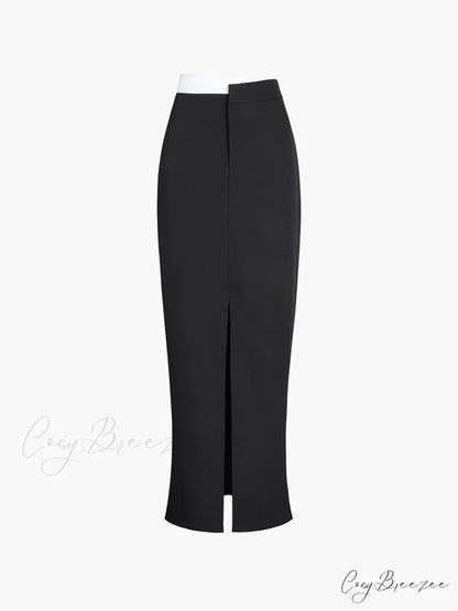 Asymmetric Waistband Graceful Maxi Skirt