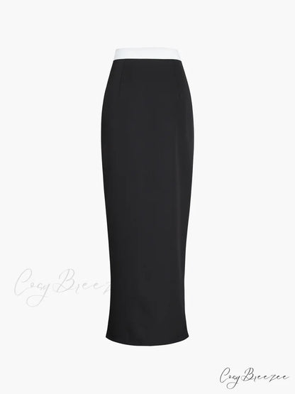 Asymmetric Waistband Graceful Maxi Skirt
