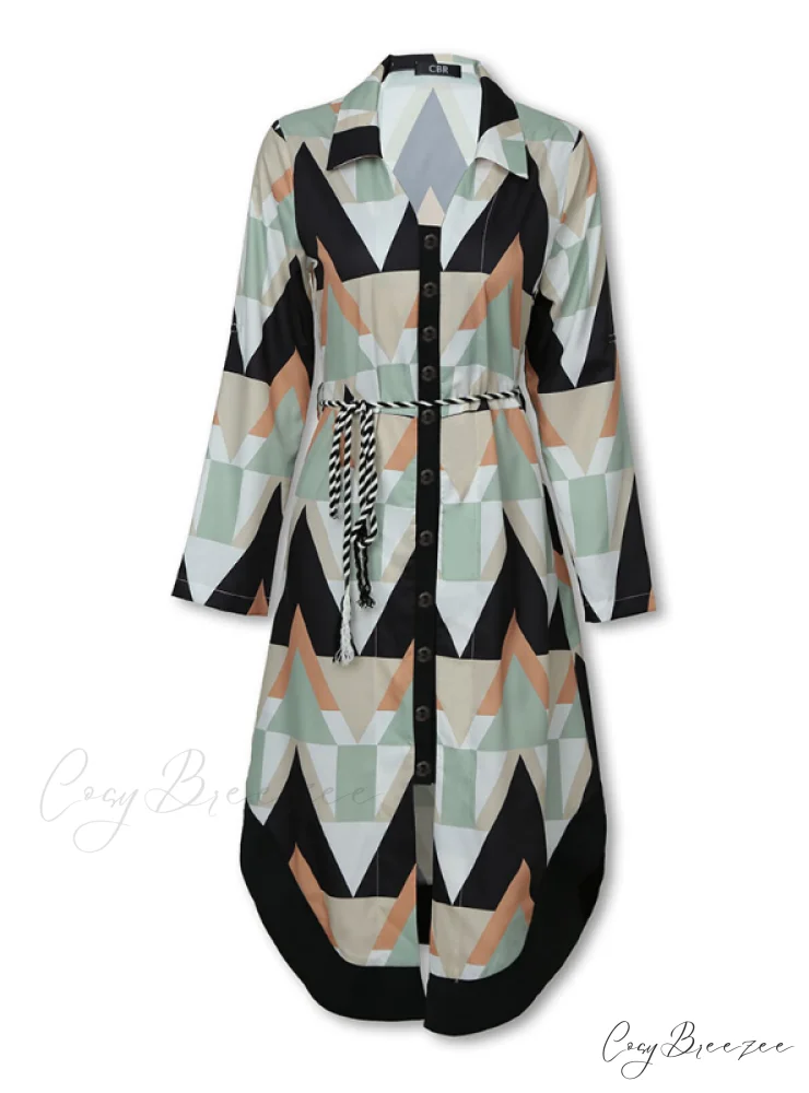 Asymmetrical Casual Shirt Dress for Women