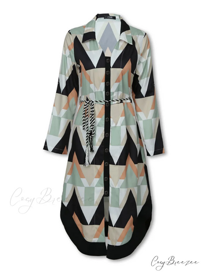 Asymmetrical Casual Shirt Dress for Women