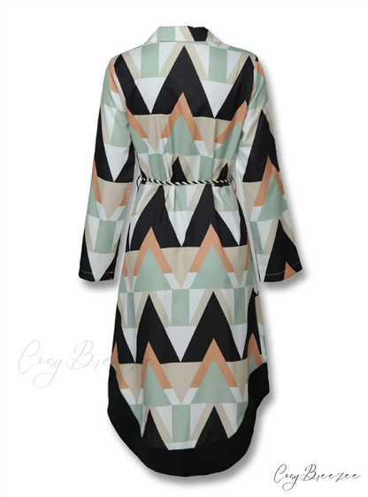 Asymmetrical Casual Shirt Dress for Women